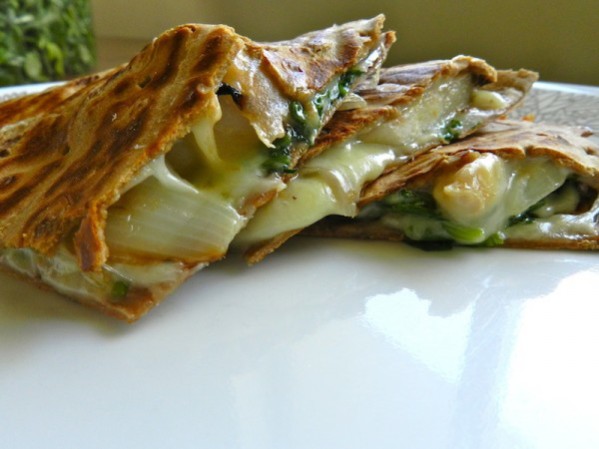 Arugula & Red Pear Chicken Quesadilla by Rachel Schultz