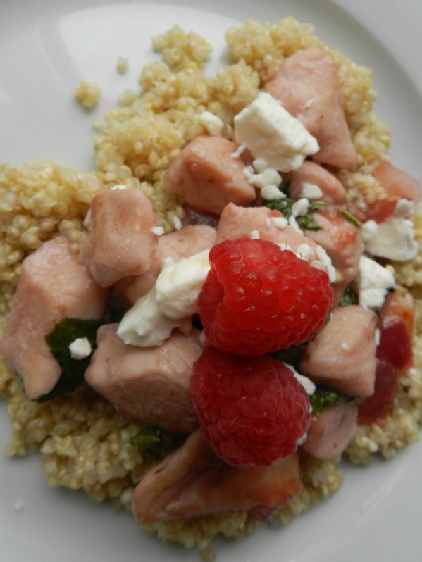 Raspberry & Quinoa Chicken Stir Fry by Rachel Schultz