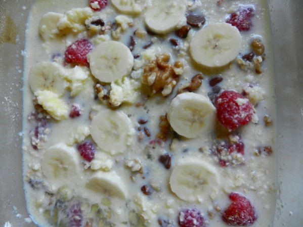 Raspberry Oatmeal Casserole by Rachel Schultz