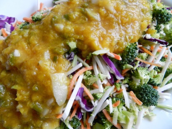 Hot & Crunchy Chicken Wraps with Mango Salsa by Rachel Schultz