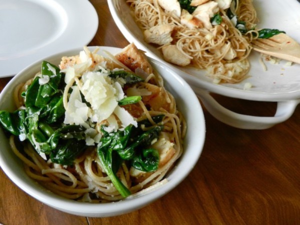 Lemon Angel Hair Pasta with Chicken & Spinach by Rachel Schultz