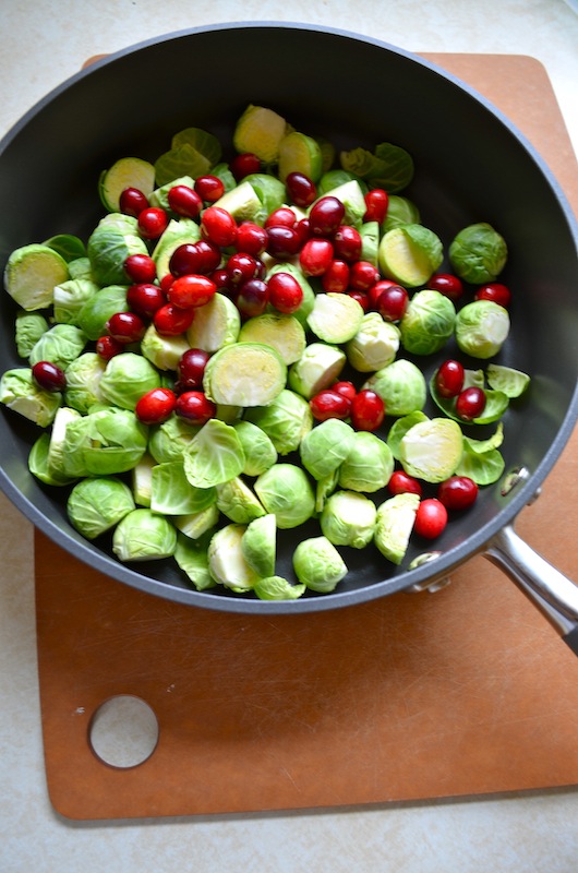 Pan-Seared Brussels Sprouts with Cranberries & Pecans by Rachel Schultz