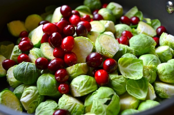 Pan-Seared Brussels Sprouts with Cranberries & Pecans by Rachel Schultz