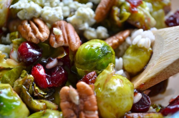 Pan-Seared Brussels Sprouts with Cranberries & Pecans by Rachel Schultz