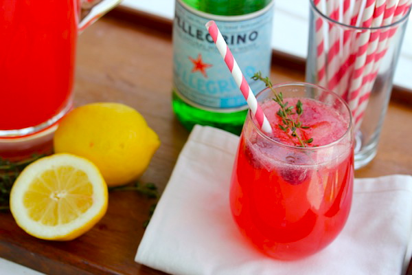 raspberry-thyme lemonade