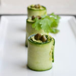 AVOCADO CUCUMBER ROLLS WITH CAPERS
