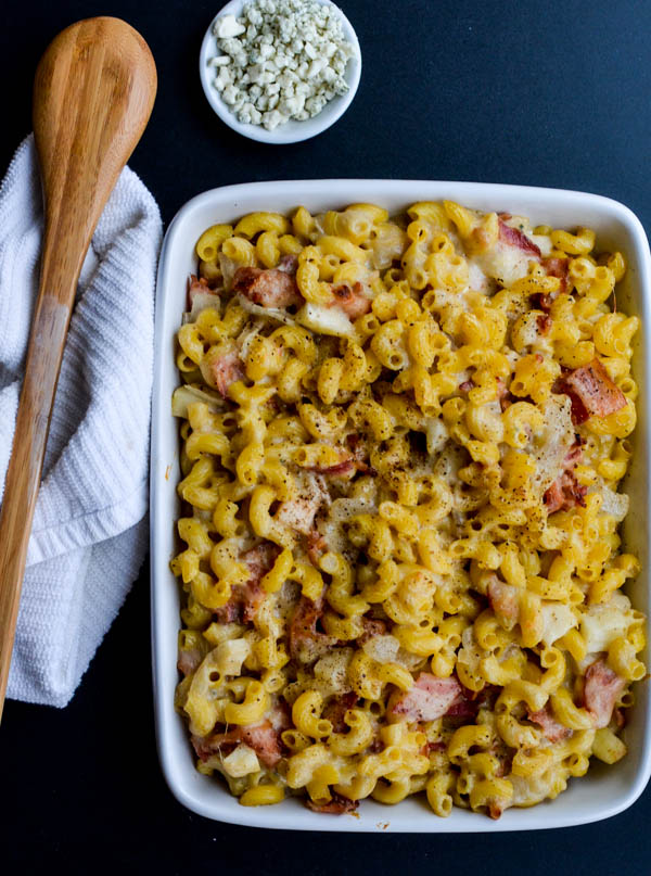 BLUE CHEESE, BACON & ROASTED PEAR MACARONI from Rachel Schultz